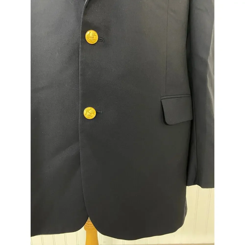 Brooks Brothers Madison Loro Piana gold 2-button wool blazer suit jacket 44L